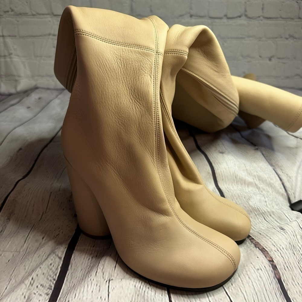 New Burberry Anita Tight High Nude Beige Sock Boots Size 37 - Picture 5 of 9